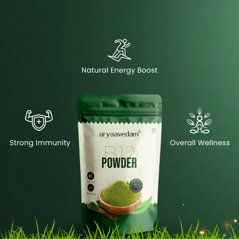 Aryavedam Combo Pack β B12 Powder + Super Wellness Powder | Plant-Based Daily Wellness Support (2 x 200g)