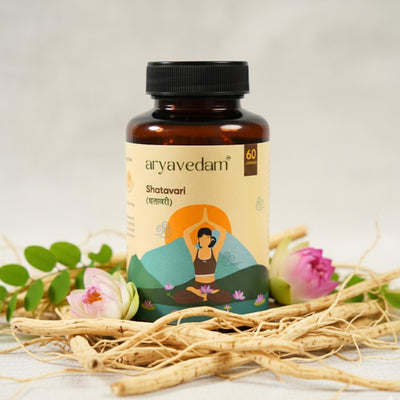 Aryavedam Shatavari Capsules | Natural Hormonal Balance & Women’s Wellness (60 Capsules) Plant-Based Support for Hormonal Health, Vitality & Reproductive Strength